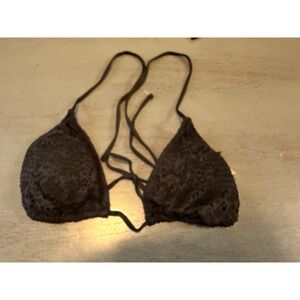 black textured SWIMSUITSFORALL swimsuit bikini top size large